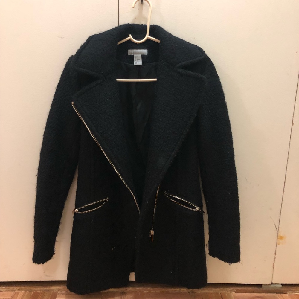 Black Coat with Zipper Detailing